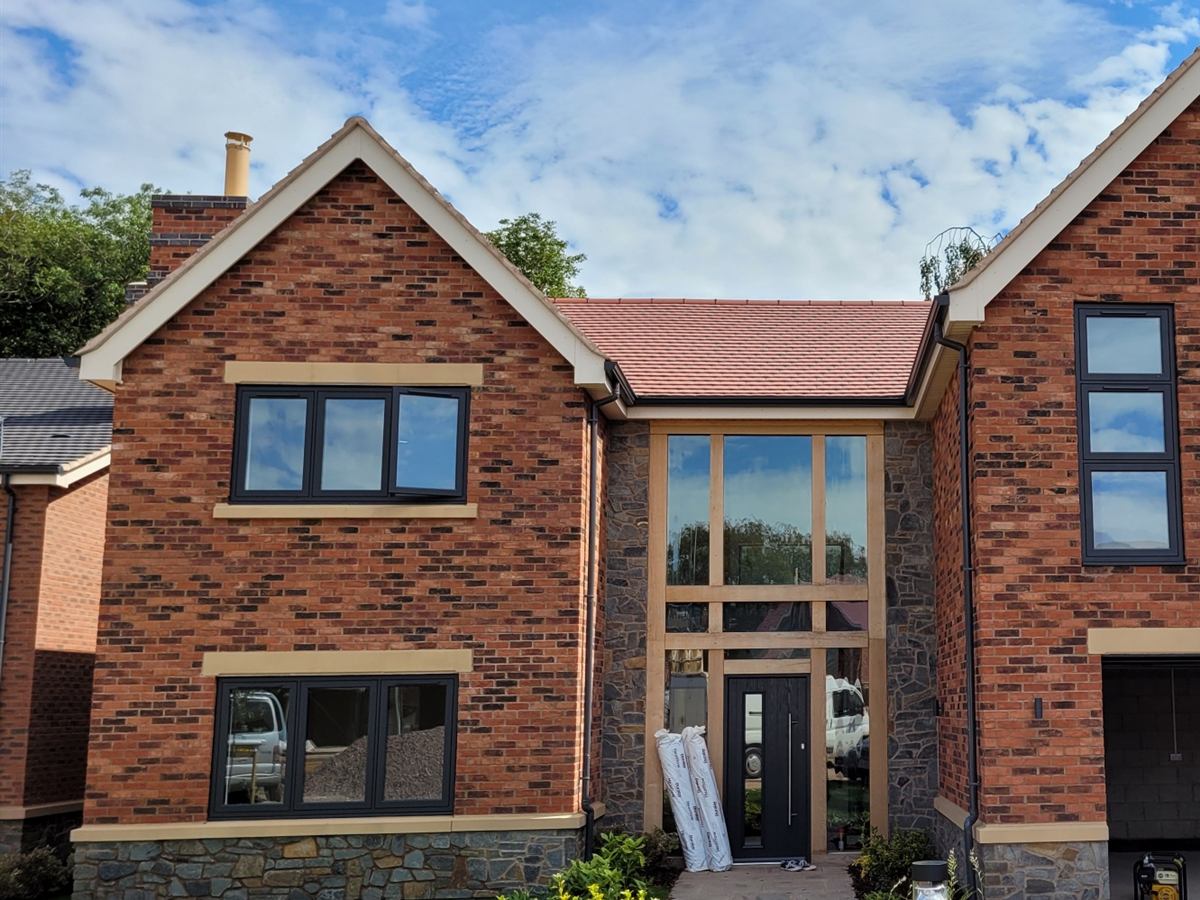 New-build detached house with glazed gable