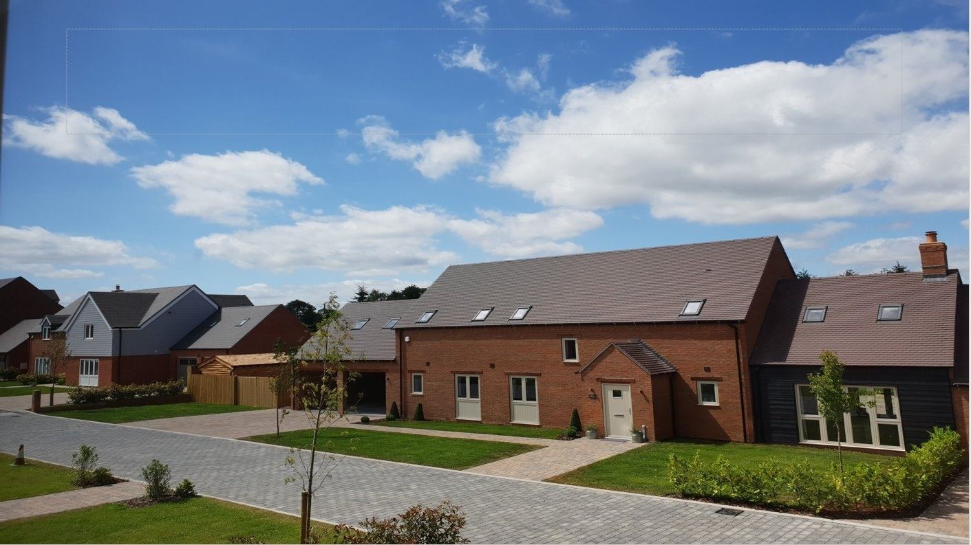 Row of completed new-build homes