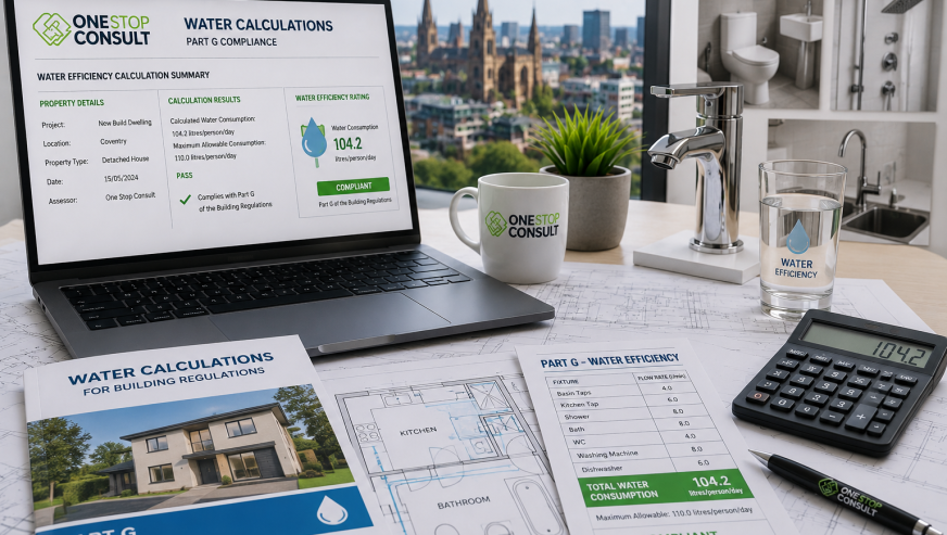Part G water calculations and water efficiency assessments in Coventry